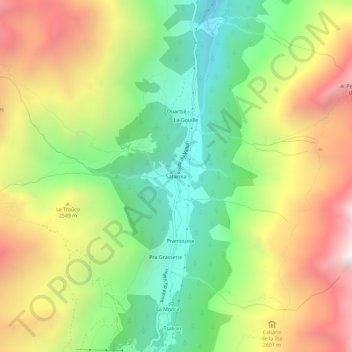 Mapa topográfico Satarma, altitud, relieve