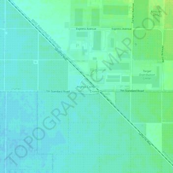 Mapa topográfico Hights Corner, altitud, relieve