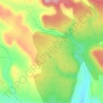 Mapa topográfico Los Palancares, altitud, relieve