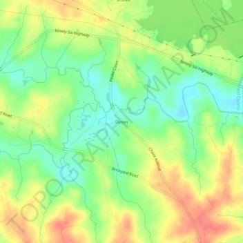 Mapa topográfico Dyson, altitud, relieve