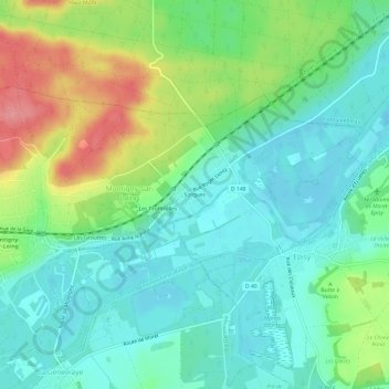Mapa topográfico Sorques, altitud, relieve