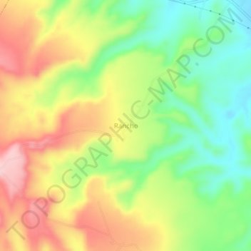 Mapa topográfico Rancho, altitud, relieve
