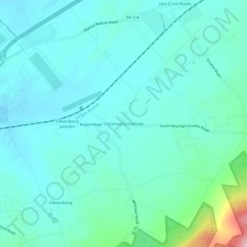 Mapa topográfico Chestnut Crossroads, altitud, relieve