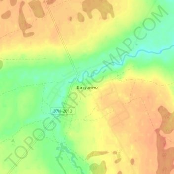 Mapa topográfico Батурино, altitud, relieve