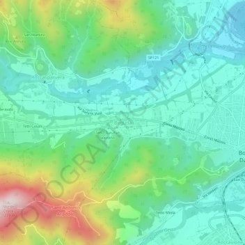 Mapa topográfico Beguda, altitud, relieve