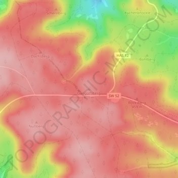 Mapa topográfico Gangolfsberg, altitud, relieve