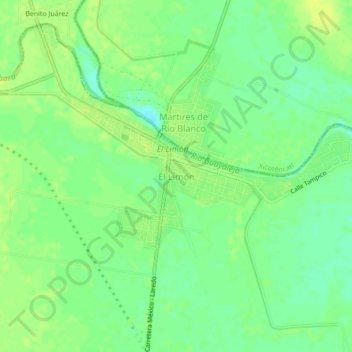 Mapa topográfico El Limón, altitud, relieve