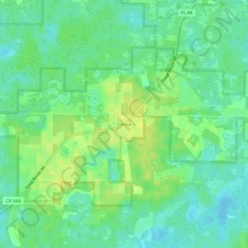 Mapa topográfico Cassia, altitud, relieve