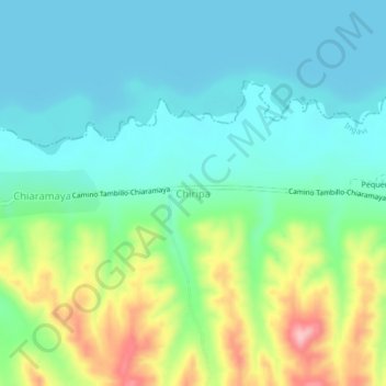 Mapa topográfico Chiripa, altitud, relieve