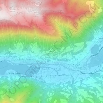 Mapa topográfico Fanovo, altitud, relieve