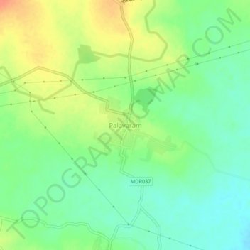 Mapa topográfico Palavaram, altitud, relieve