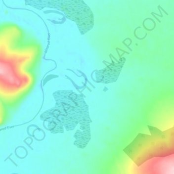 Mapa topográfico Iditarod, altitud, relieve