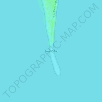 Mapa topográfico Point Pelee, altitud, relieve