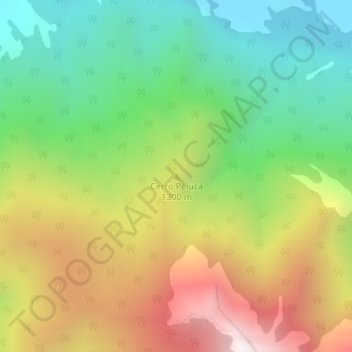 Mapa topográfico Cerro Peluca, altitud, relieve