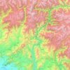 Mapa topográfico Shangla, altitud, relieve
