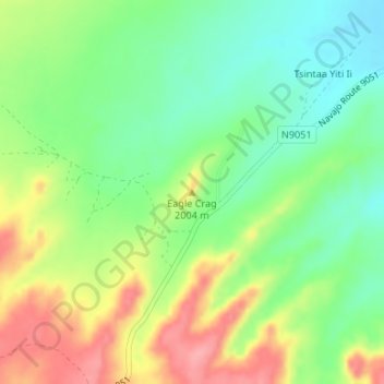 Mapa topográfico Eagle Crag, altitud, relieve