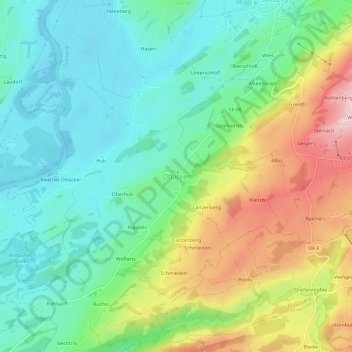 Mapa topográfico Ottacker, altitud, relieve