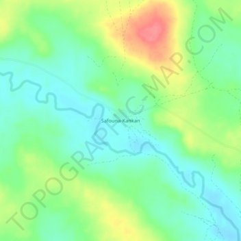 Mapa topográfico Safouna-Kankan, altitud, relieve