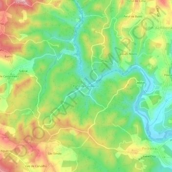 Mapa topográfico Porto de Cavaleiros, altitud, relieve