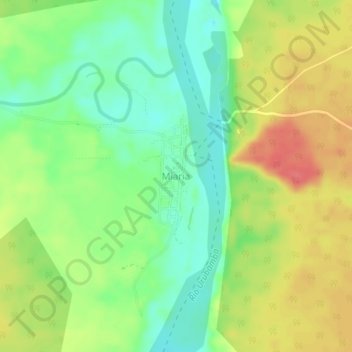 Mapa topográfico Miaria, altitud, relieve