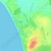 Mapa topográfico Novo Sancti Petri, altitud, relieve