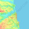 Mapa topográfico Natal, altitud, relieve