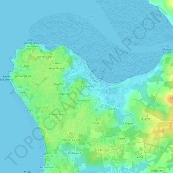 Mapa topográfico Le Lienne, altitud, relieve