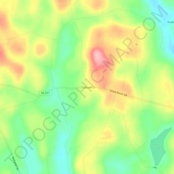 Mapa topográfico Cascade, altitud, relieve