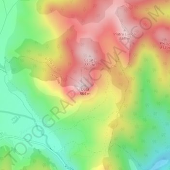 Mapa topográfico Data, altitud, relieve