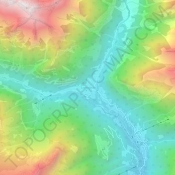 Mapa topográfico Sonogno, altitud, relieve
