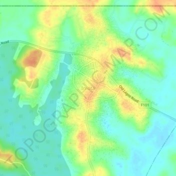 Mapa topográfico Imota, altitud, relieve