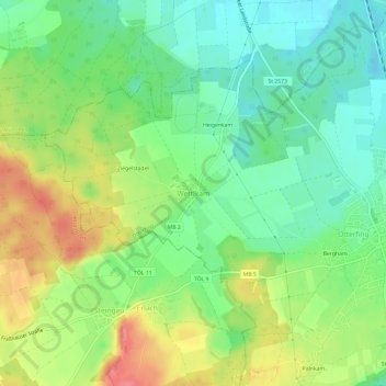 Mapa topográfico Wettlkam, altitud, relieve