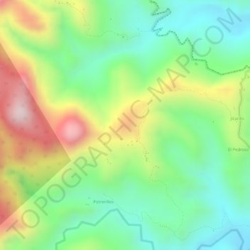 Mapa topográfico Loma Alta, altitud, relieve