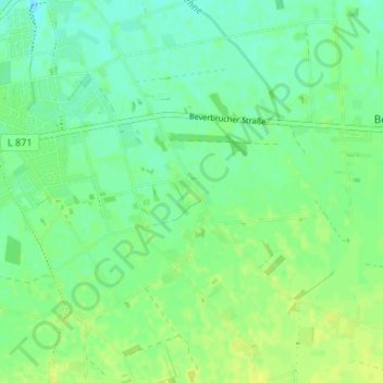 Mapa topográfico Tweel, altitud, relieve