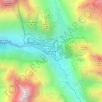 Mapa topográfico La Bérarde, altitud, relieve