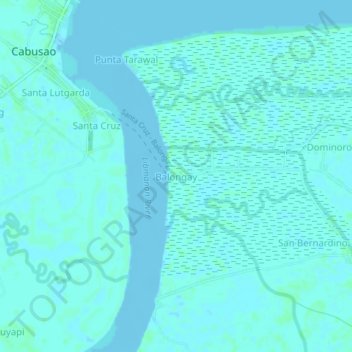 Mapa topográfico Balongay, altitud, relieve
