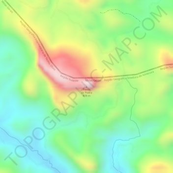 Mapa topográfico Ponta de Pedra, altitud, relieve