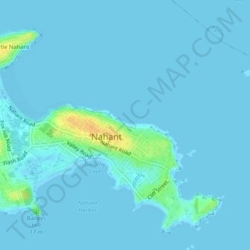 Mapa topográfico Stony Beach, altitud, relieve