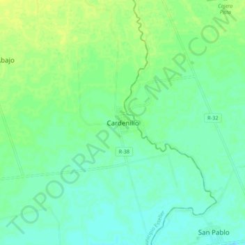 Mapa topográfico Cardenillo, altitud, relieve