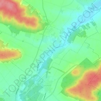 Mapa topográfico Dannemois, altitud, relieve