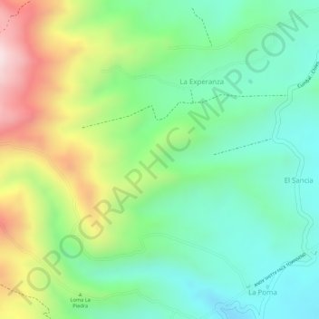 Mapa topográfico Panan, altitud, relieve