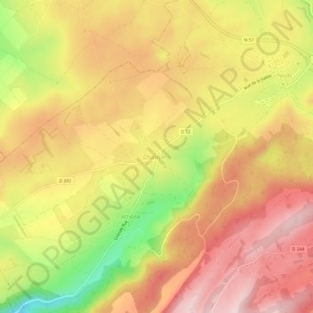 Mapa topográfico Chasnans, altitud, relieve