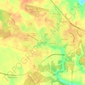 Mapa topográfico Wildewood, altitud, relieve