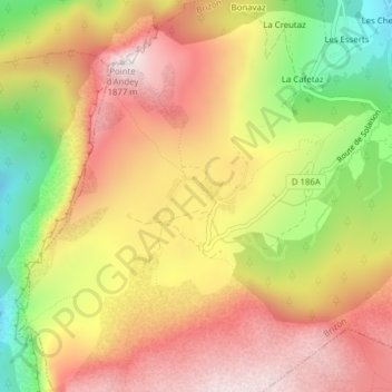 Mapa topográfico Solaison, altitud, relieve