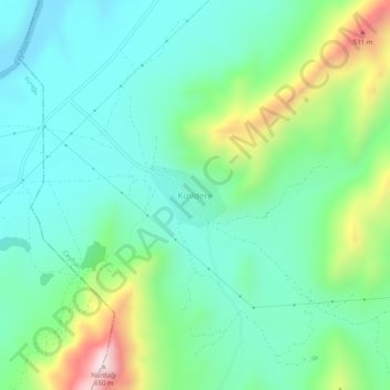 Mapa topográfico Kızıldere, altitud, relieve