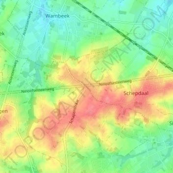 Mapa topográfico Goudveerdegem, altitud, relieve