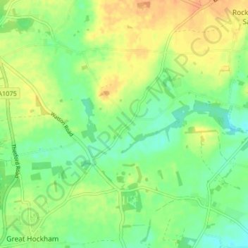Mapa topográfico Lower Stow Bedon, altitud, relieve