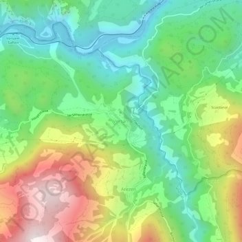 Mapa topográfico Versam, altitud, relieve