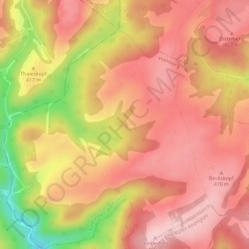 Mapa topográfico Ilgesheim, altitud, relieve