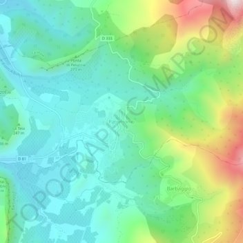 Mapa topográfico Patrimonio, altitud, relieve